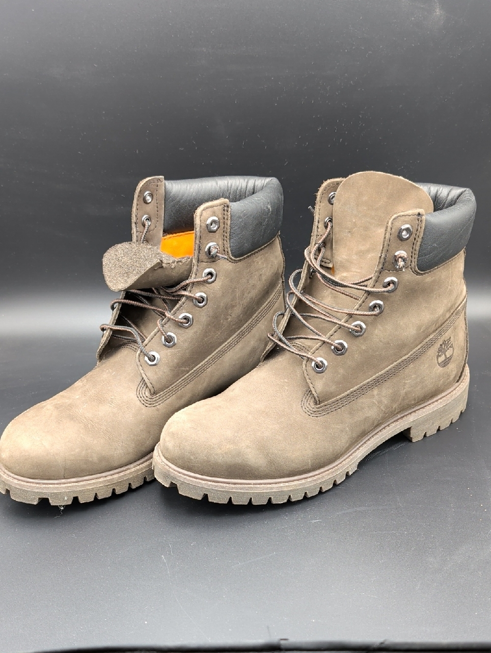 Timberland Men's Olive Brown Nubuck Work Boots + Primaloft